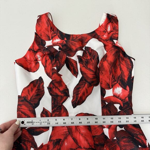 Chi Chi London Womens Dress UK 12 Red Piper Floral Open V Back Cocktail Romantic - Picture 6 of 11